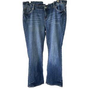 O'Neill Junior's Medium Wash Light Distressed Factory Faded Boot Leg Jeans 13